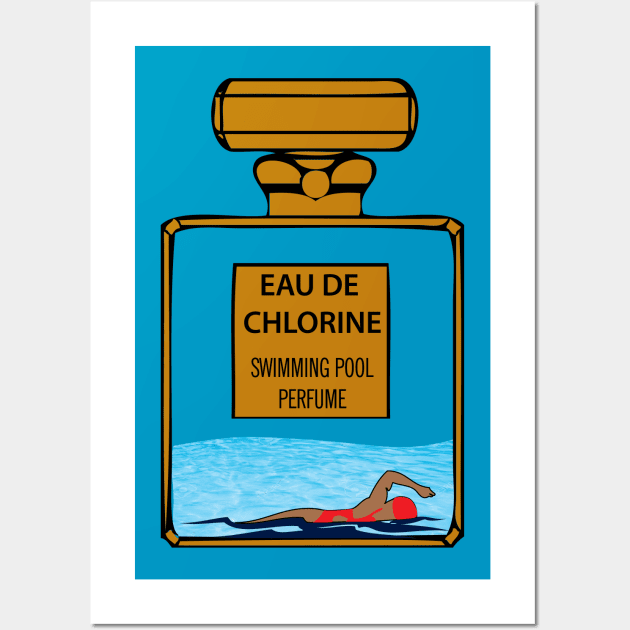 Swimming Pool Perfume, Chlorine Wall Art by Swimtees